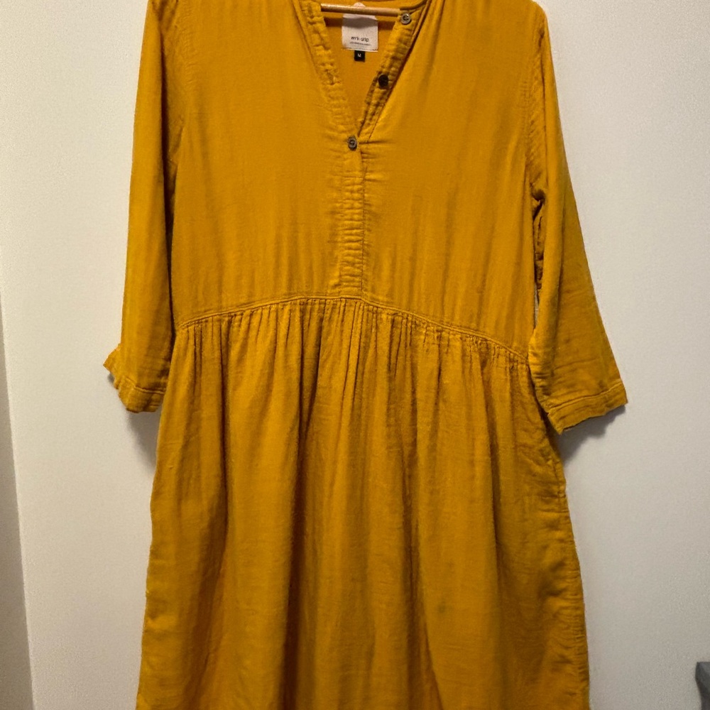 WRKSHP Yellow Button-Up Dress